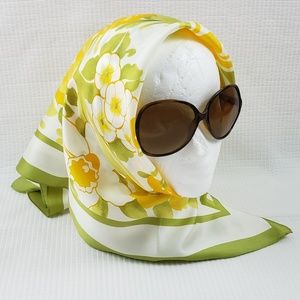 Vintage Avon SW Kent Daffodil Floral Print Scarf